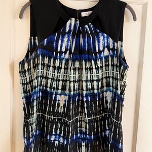 Parker Silk Sleeveless Top -Shibori / Tie-dye print